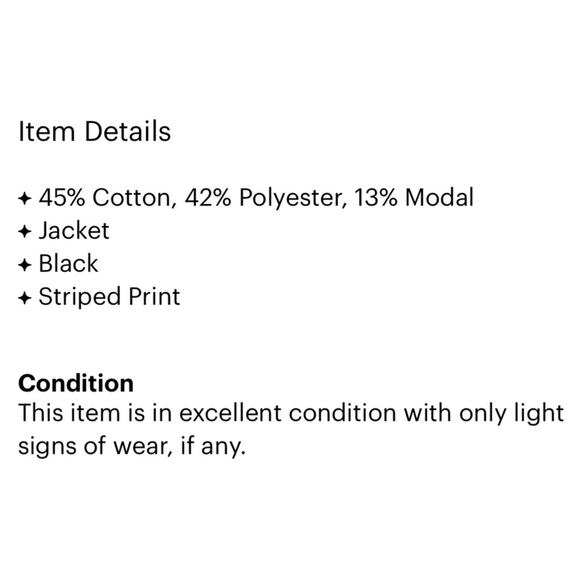 BCBGMaxAzaria Striped Cropped V-Neck Blazer Jacket Women’s Size XS Black White - Picture 3 of 3